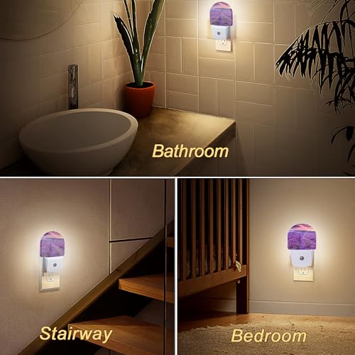 Image of Night Light,Lavender Field Sunset Night Lights Plug Into Wall Bedroom Bathroom Kitchen Hallway Stairs Hallway, Energy Efficient Decor Desk Lamp Gifts