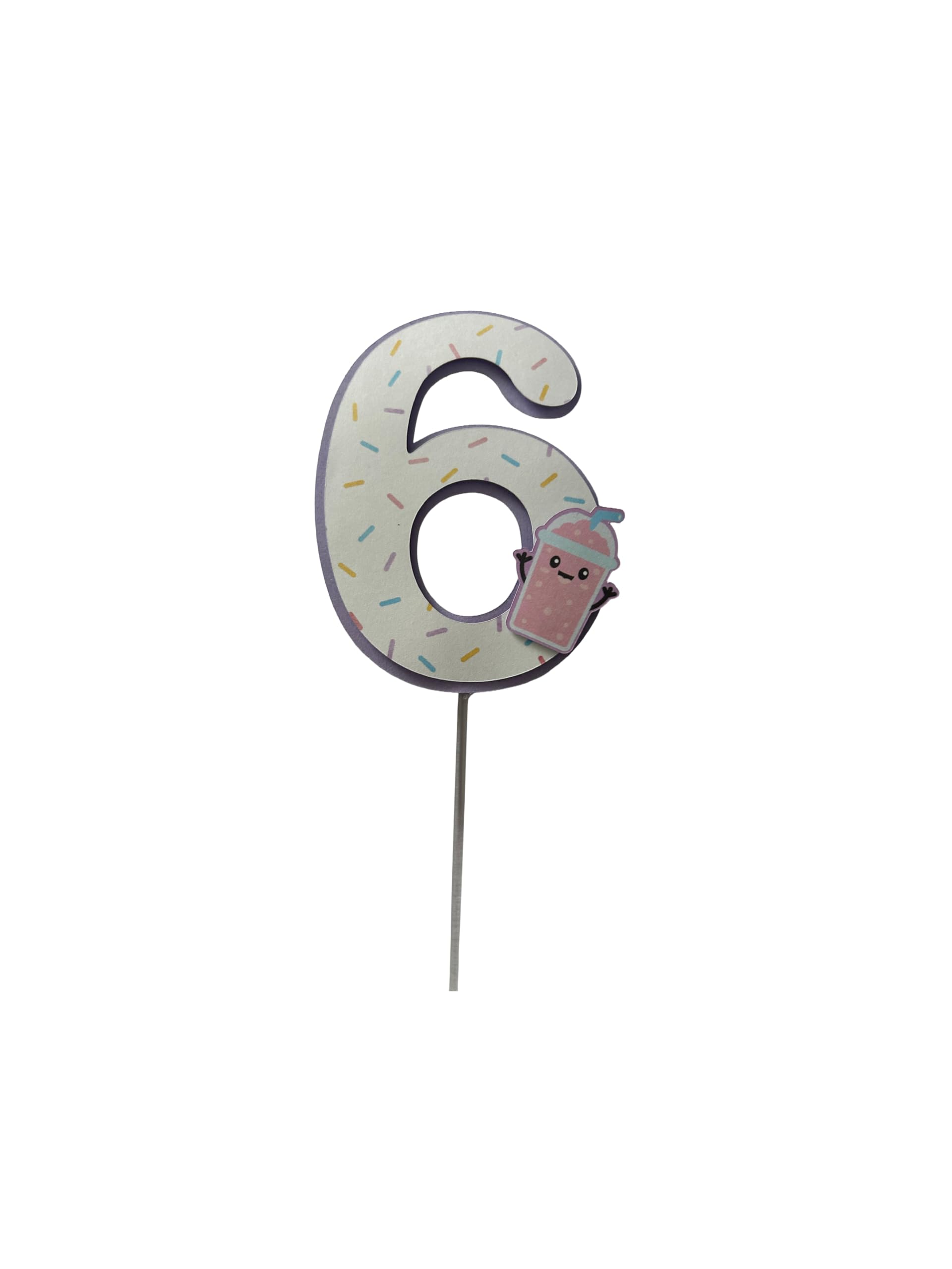 Number 6 Birthday Cake Topper (Sprinkles)