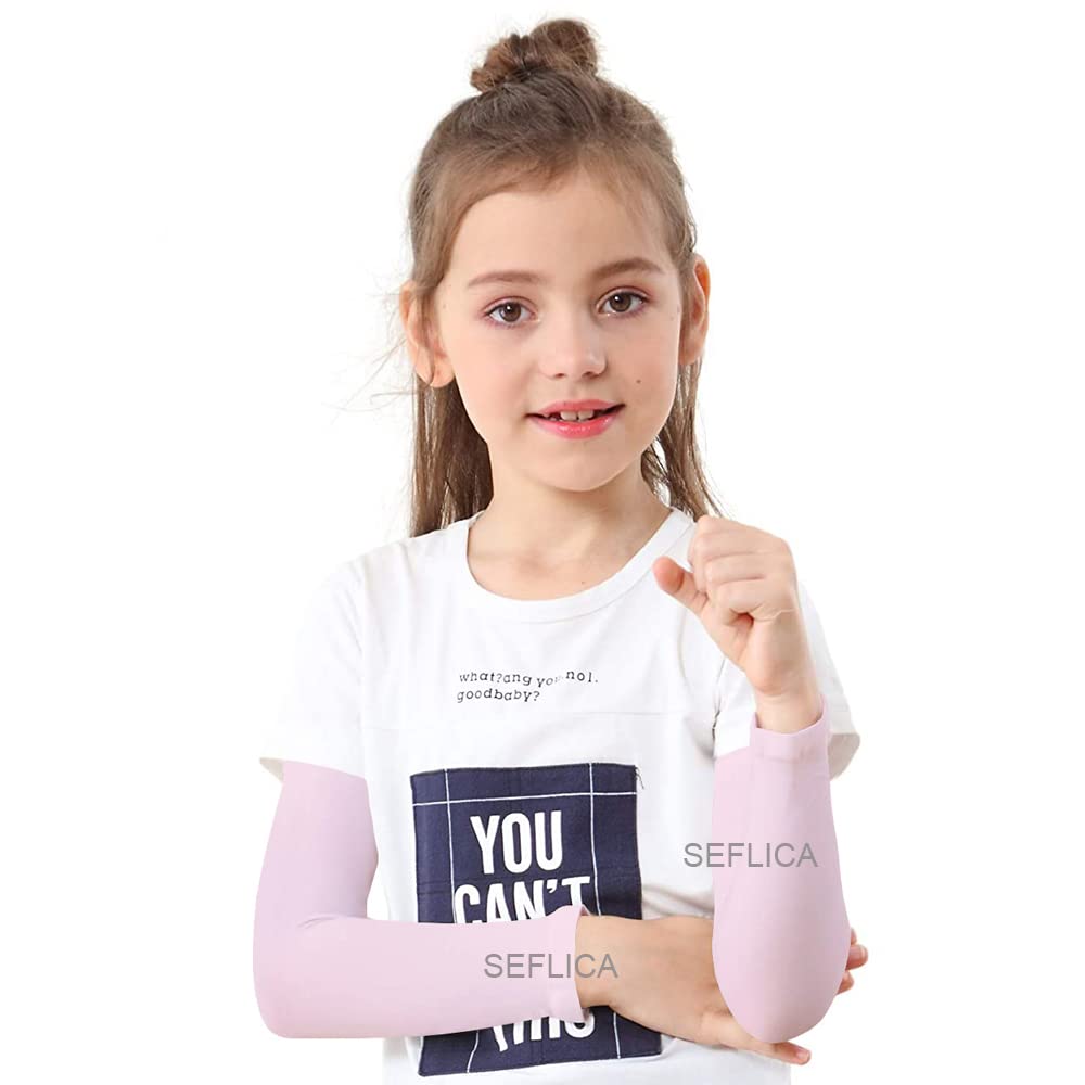 SEFLICA Arm Sleeves for Kids, Child, UPF 50 UV Sun Protection Cooling Sleeves to Cover Arms for Girls, Boys, Babies, Toddlers, Children for Sports and Arm Cover/Shield