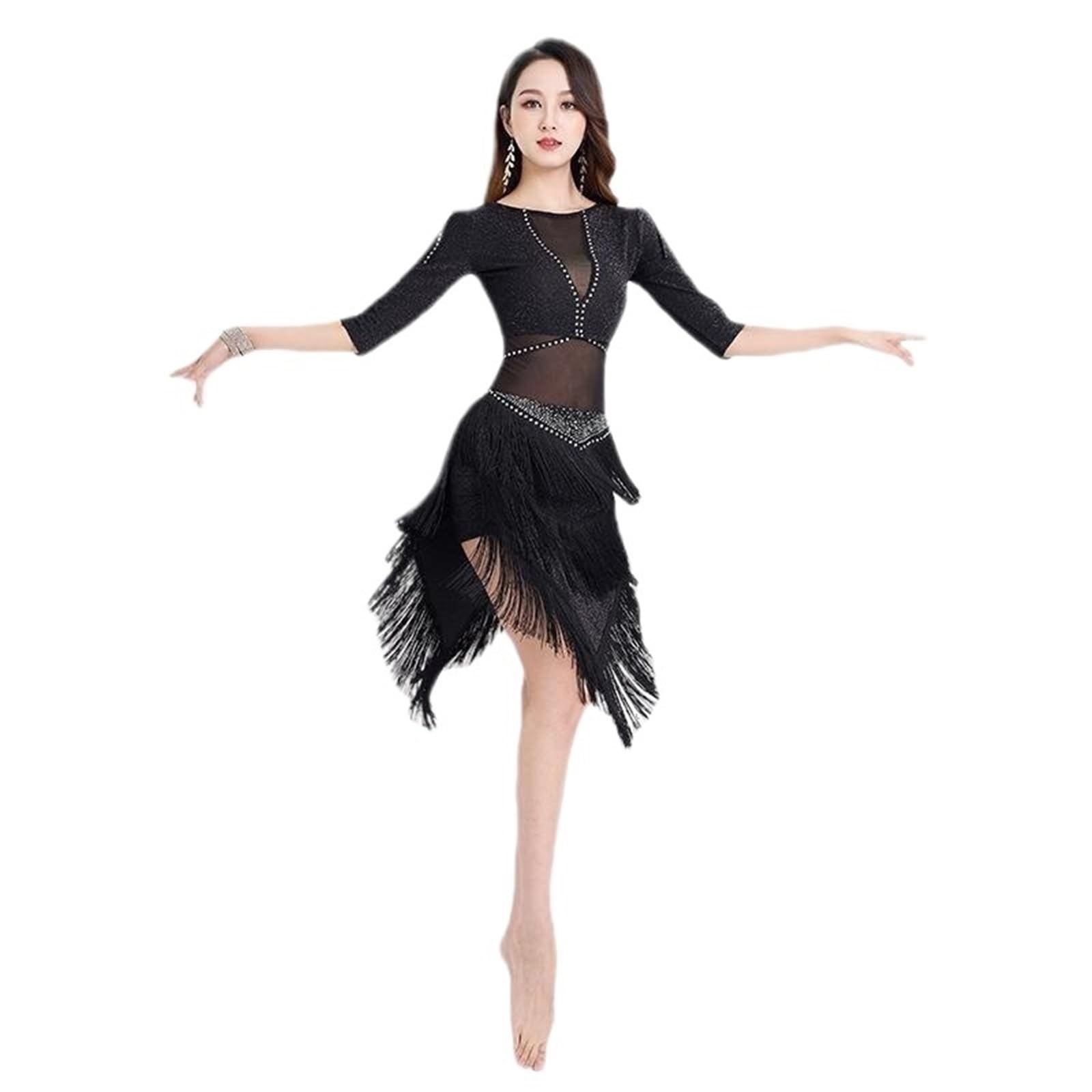Latin Tanzkleid Latein-Tanzkleid, sexy Latein-Outfit, Damen, Quaste, Kleidung Für Tanz