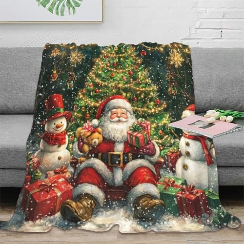 Couverture Noël 3D moelleuse microfibre jeté de canapé 150x200