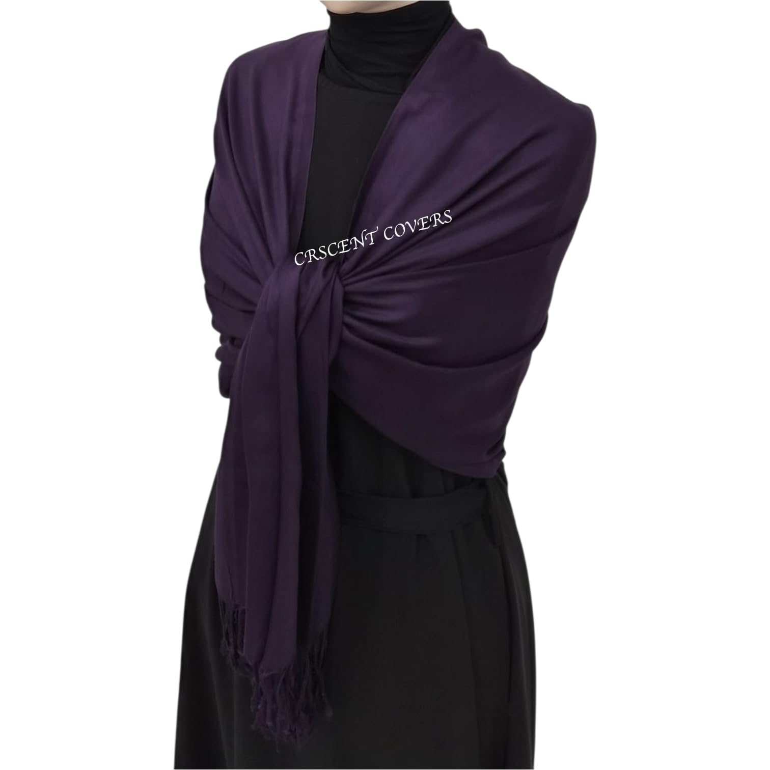 Ksc Women's Purple Plum New Silky Feel Pashmina Shawl Scarf Wrap Beautiful Colours (Purple Plum)