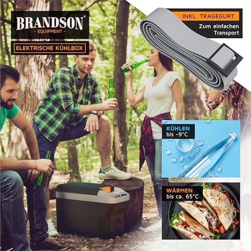 Bild 5 - Brandson - Kühlbox elektrisch 10L – 230 V Netzspannung und 12 V KFZ Auto Bordspannung – kühlt und wärmt – Heizen max. 65°C – Herabkühlen ca 20°C unter der Umgebungstemperatur - Cool Grey