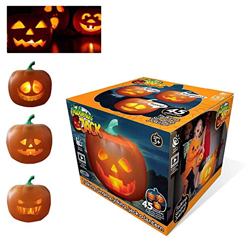 Preisvergleich Produktbild Halloween Jabberin' Jack animierte Sprechende Kürbis-Projektionslampe, Sprechende Kürbis-projektionslampe Mit Eingebautem Projektor & Lautsprecher, Halloween Kürbis Projektionslicht