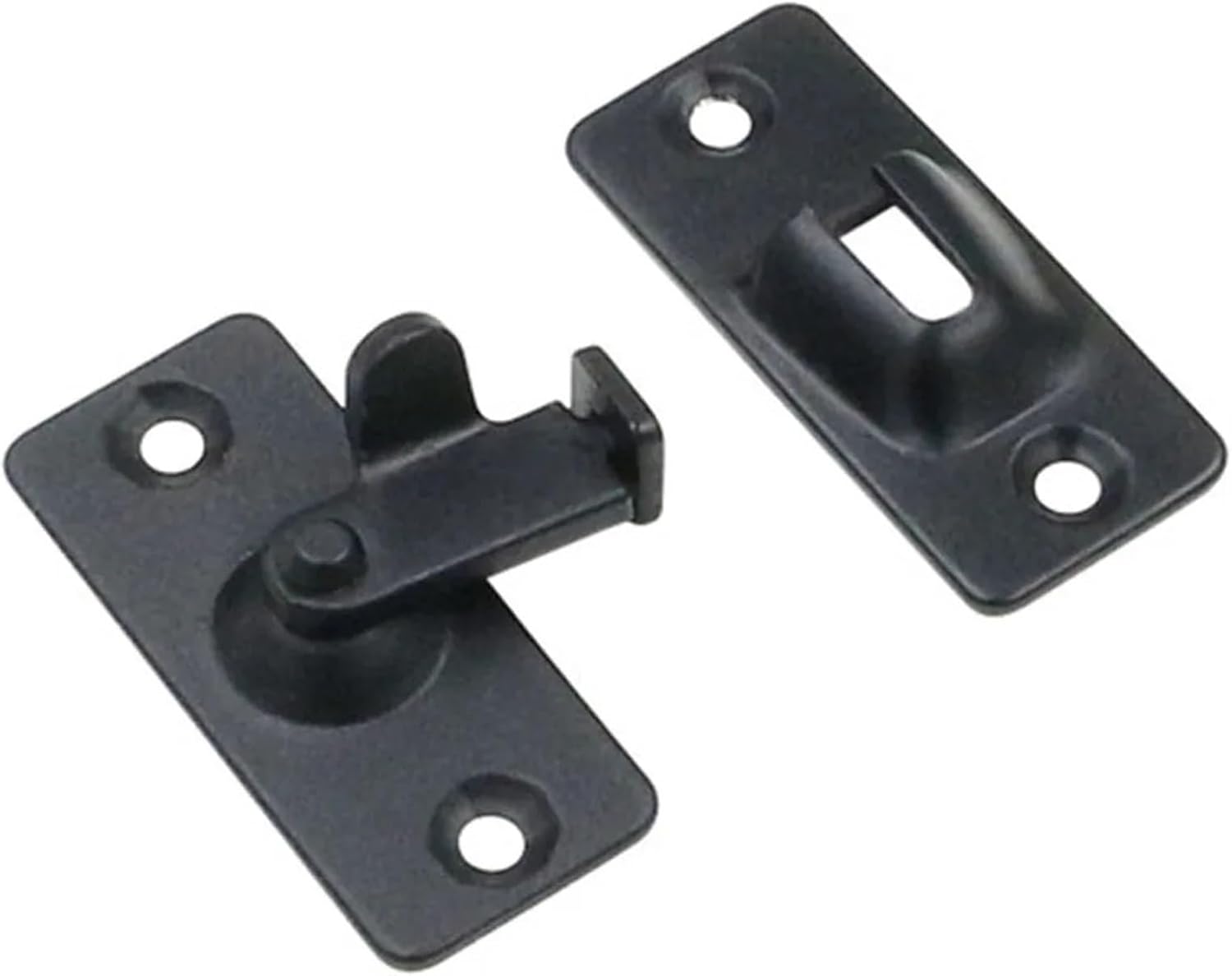 Door Lock 90 Degree Barn Door Latch Bolt Stainless Steel Hook Latch Window Cabinet Locks Right Angle Sliding Gate Lock Hardware 1Pcs(Black)