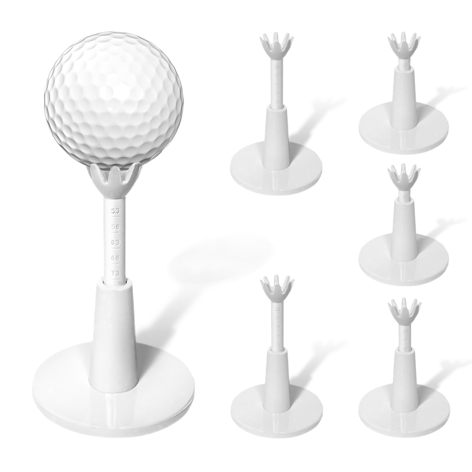 ZKFSIE Adjustable Height Golf Tee 2.1"-2.9" | Durable Rubber & Plastic Composite | Universal Driving Range & Simulator Mat Tee | Castle Tees Design (1PCS)