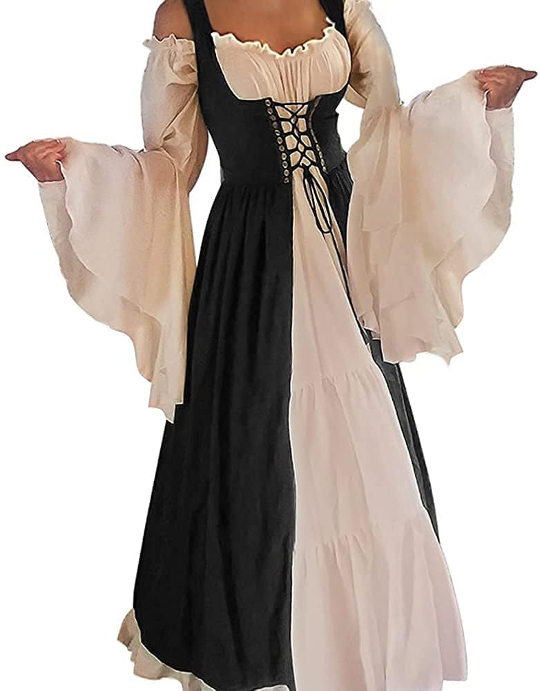 Oylchly Women's Renaissance Dress - Irish Medieval Renaissance Chemise Costume Cosplay with Over Dress - Review, Price and Buying Guide
