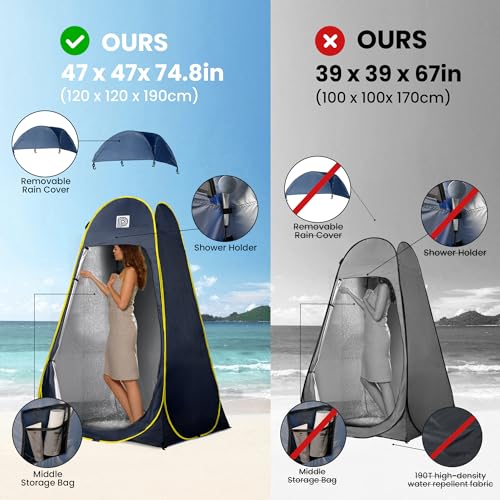 Pop Up Privacy Tent with Reinforced Frame, Portable Camping Shower Tent, Full Coverage Camping Toilet Changing Room for Outdoor Use - UV Protection image 4