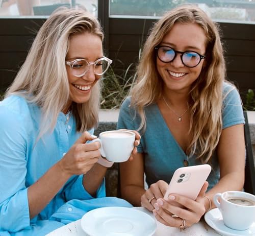 Image of Gleyemor Blue Light Glasses for Men Women, Round Blue Light Blocking Computer Glasses Daily UV400 Protection Eyeglasses (Black)