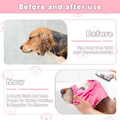 Image of Adjustable Dog Ear Covers - Waterproof Dog Ears & Eyes Protection for Bath