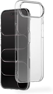 Hama Handyhülle für iPhone Air (Ultra dünn, leicht, Metalltasten, durchsichtige Hülle ohne Vergilben, Case für induktives Laden, Kameraschutz, Kantenschutz) transparent