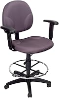 Vista 12 de Boss Office Products B1691-BK Stand Up Taburete de dibujo de tela con brazos ajustables en negro