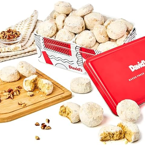 David's Cookies Butter Pecan Meltaways Sweet Sampler Tin - Butter Cookies with Crunchy Pecans, Soft, And Melt In Your Mouth Flavorful Cookies - Delicious Gourmet Food Gift For All Occasions 16oz Cover