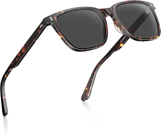 Carfia Retro Square Mens Sunglasses Polarised Eyewear 100% UV Protection for Driving Travel