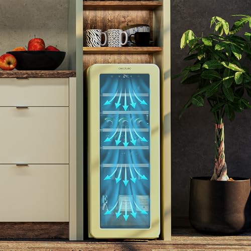 Cecotec Cantina 24 Bottiglie Retro Bolero Grandsommelier Origin 24 Hit Beige, Finitura Beige, Controllo Schermo Led, Temp, 5-20ºC, Nofrost, Ripiani In Legno, Illuminazione Interna, Ventilazione - 8
