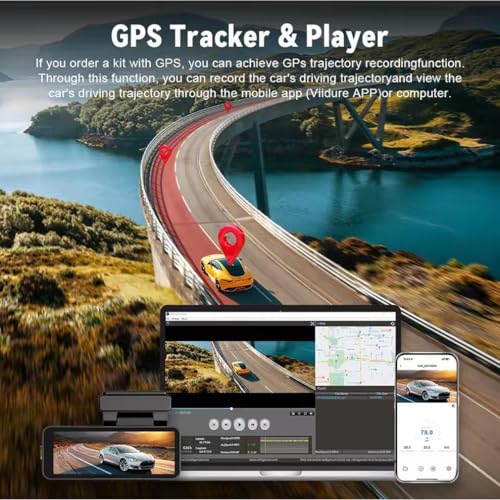 Câmera veicular Ultra HD 4K para carros, câmera frontal e traseira 1080p, tela IPS de 3,2 polegadas,