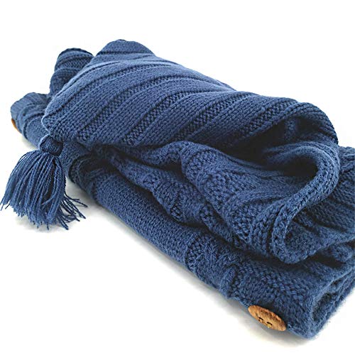 Image of XMWEALTHY Newborn Baby Wrap Swaddle Blanket Knit Wrap Blanket Bag Receiving Blankets Stroller Wrap for Baby Blue 0-6 Month