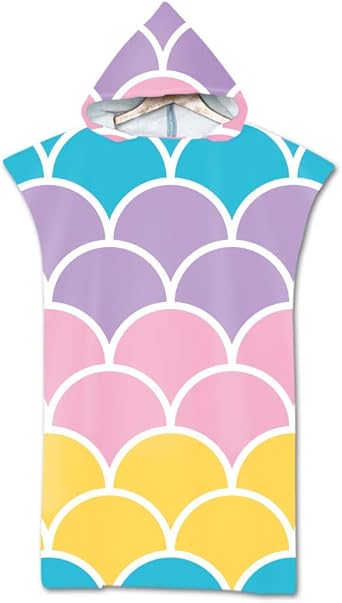 Treer Poncho Serviette De Plage, Sports Surf À Capuchon Impression Serviette De Bain Robes Natation Peignoir Plage Microfibre Serviettes De Natation Pour Unisexe Adulte Enfant (75 * 110cm,Cheval