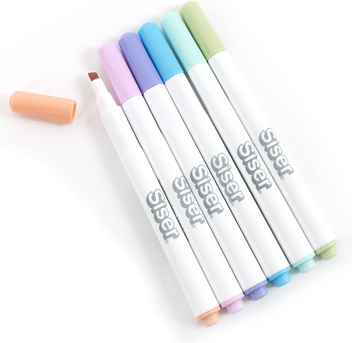 Siser Sublimatiestiften – Black Pack – Set van 6 viltstiften met ronde punt, fijn en wigvormige punt. Veelzijdig inzetbaar en compatibel met de plotters Siser Juliet en Romeo via de meegeleverde