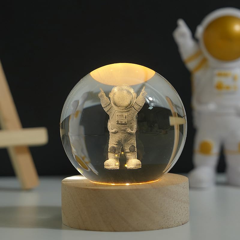 Amazon.co.jp: MOMOAO クリスタルボール 水晶玉6cm ハート 宇宙飛行士