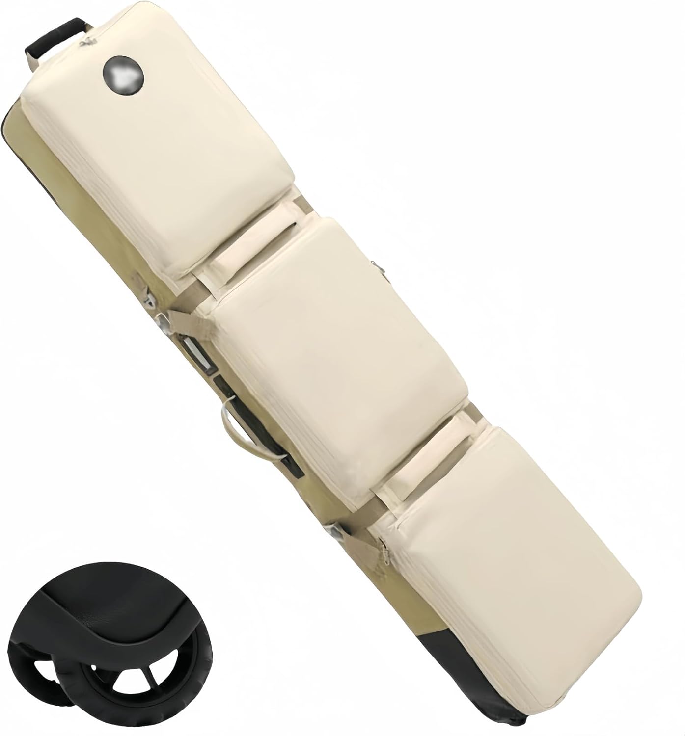 Snowboard Bag with Wheels【2024 Winter 135cm-173cm Ski Bags for Air Travel Skiboard Bag with Dry Wet Separation(Size:145cm,Color:Cream)