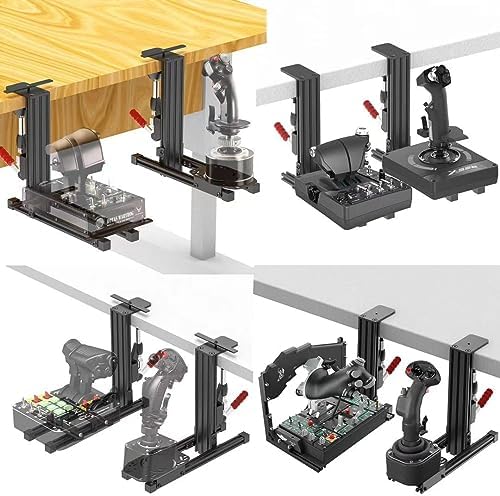 YAARHEJ 2 Set The Desk Mount for The Flight Sim Game Joystick, Throttle and Hotas Systems Compatible with Logitech X56, X52, Thrustmaster T-Flight Hotas,T.16000M,TCA,Wining orion 2