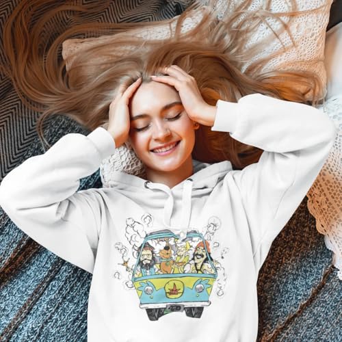 TOP KOALA TEE 80’s Famous Comic Duo Up in Smoke Artist in Mystery Van Unisex Hoodie |for Men and Women - Black and White4