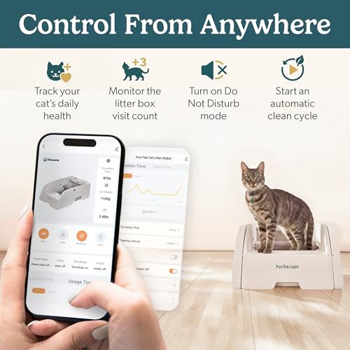 Petcove Self Cleaning Automatic Litter Box for Multi Cat Open Top/Quiet Operation ≤45 dB/Odor Control/Dual Anti-Pinch Safety/Easy App Control with Ultra Fast 5 GHz Wi-Fi - 60 Count Litter Bags - Thumbnail 3