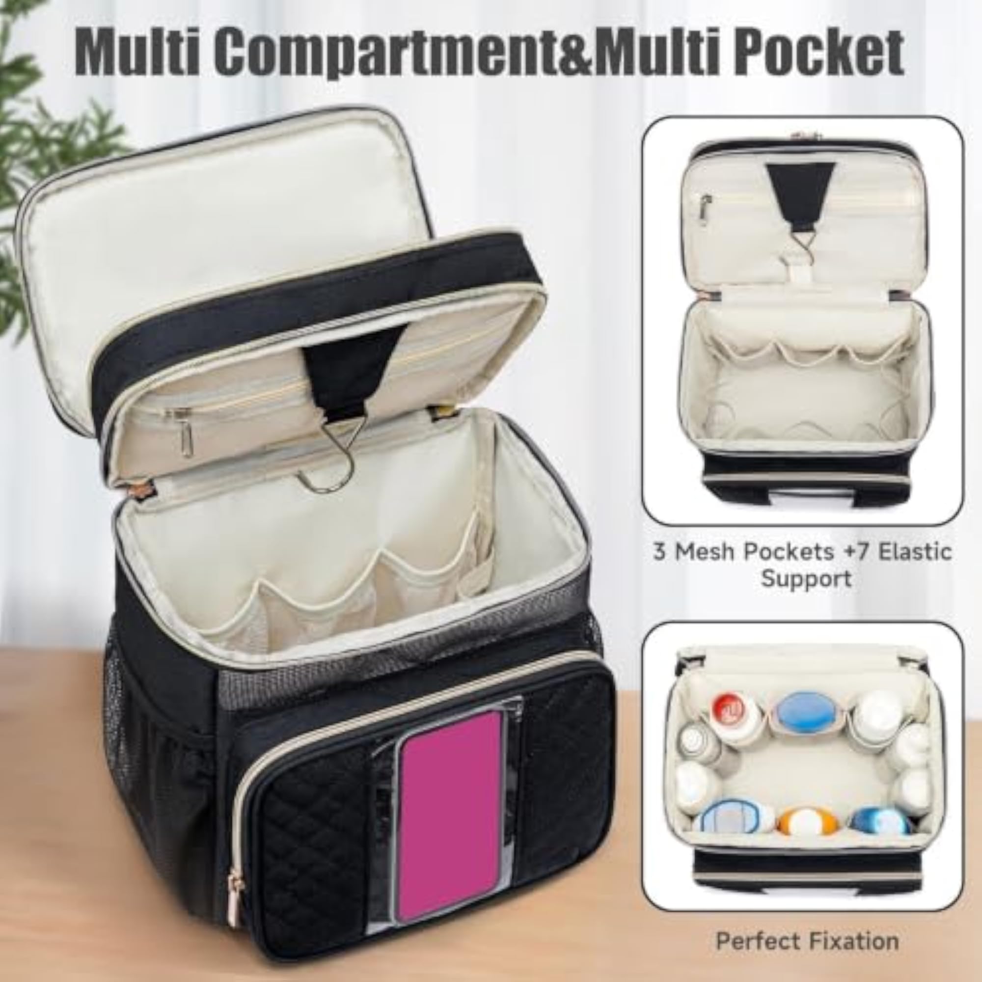 Hanging Toiletry Bag Organizer for Travel, Black