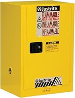 Vista 23 de Justrite Gabinete de almacenamiento inflamable para encimera de cierre manual de 12 galones, acero de calibre 18, 1 estante, gabinete de fuego de 1