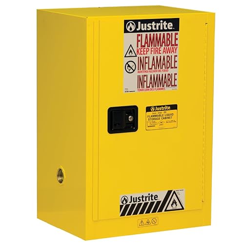 Justrite 12 Gallon Self Close Countertop Flammable Storage Cabinet, 18