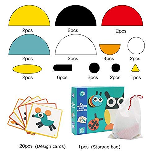 Creative Animal Geometric Block Toys | Wooden Pattern Block Puzzles With 20 Designs For Preschool Or Kindergarten Children Over 3+ Years Old #TOP4