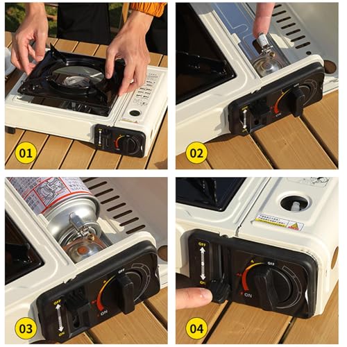 Réchaud de camping portable multifonction avec grill et chaleur uniforme - 8
