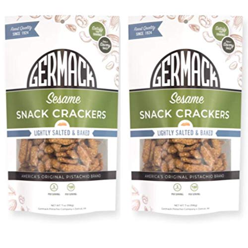 Germack Pistachio Company, Roasted and Salted Sesame Sticks Snack Cracker, 7 ounce bag, Set of 2