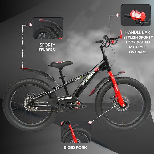 Image of Stryder 20T BMX Rexy DD (Dual Disc) Kids Cycle Age 7-13 Years Height 48-60 inch Black /Red