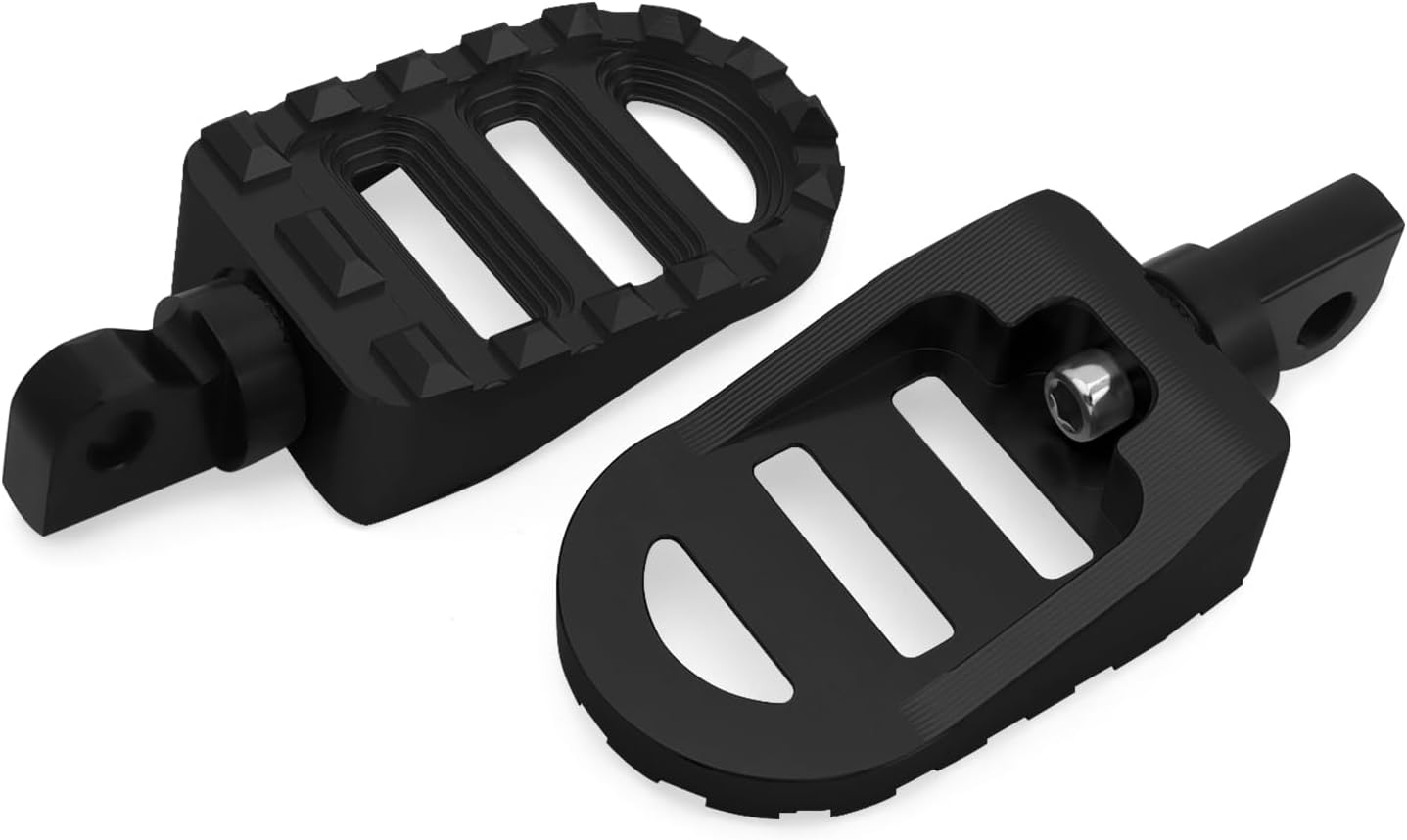 Motorcycle Foot Pegs MX Wide Footrest Floorboards Male Mount Style Fit for Harley Touring Road King Street Glide Road Glide Dyna Fat Bob Street Bob Sportster 883 Softail Fat Boy Universal (Black)