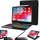 Snugg iPad Pro 12.9 Keyboard Case (2021-5th Gen / 2020-4th Gen), Wireless Backlit Bluetooth Keyboard Cover 360° Degree Rotatable Keyboard for Apple iPad Pro 12.9 (2021) - Black
