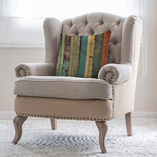 Moslion Wood Pillows Striped Throw Pillow Cover Vintage Plank Wooden Stripe Pillow Case 18X18 Inch Accent Pillow Cotton Linen Square Cushion Decorative Cover For Sofa Bed Multicolor #TOP3