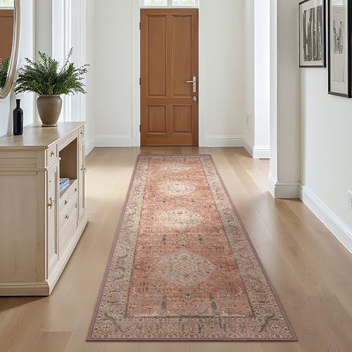 GENIMO Hallway Runner Rug Washable 2'6''x10', Boho Vintage Kitchen Runner