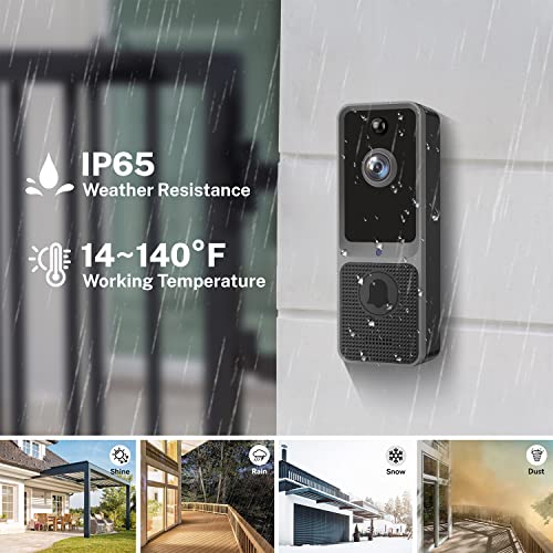 Eken Doorbell Camera Wireless Smart Video Doorbell Wireless With Chime, Ai Smart Human Detection, 2-Way Audio, Hd Live Image, Night Vision, Cloud Storage, 2.4G Wifi, 100% Wire-Free, Battery Powered #TOP6