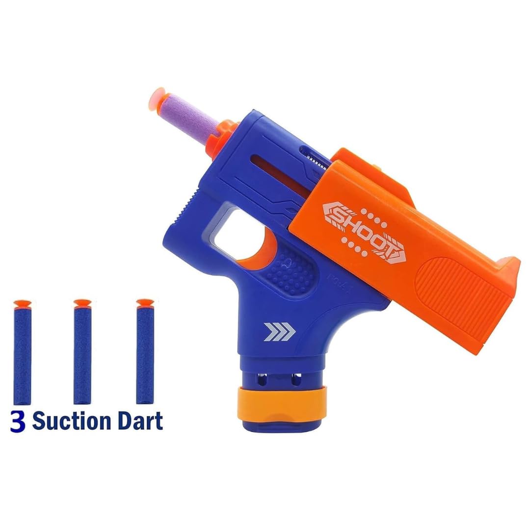 Kidoyz Mini Soft Blaster Toy Gun for Kids | Manual Foam Bullet Shooter with 3 Safe Soft Bullets | Long Range Action Toy | Safe Indoor & Outdoor Play | Multicolor 2