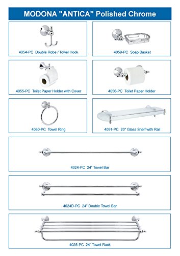 Modona Double Robe & Towel Hook – Polished Chrome - Antica Series - 5 Year Warrantee #TOP3