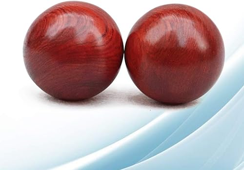 Miniatura 9 de HEALLILY Baoding Bolas de madera para ejercicio de salud, pelotas de meditación, masaje, fitness, terapia, masaje de manos, 2 unidades (2.4 in)