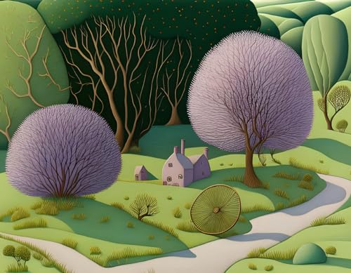 Toile art mural paysage pastel SERENDIPITP pour salon zen
