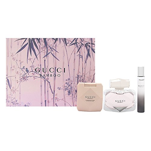 Gucci Bamboo by Gucci for Women 3 Piece Set Includes: 2.5 oz Eau de Parfum Spray + 0.25 oz Eau de Parfum Fragrance Pen + 3.3 oz Body Lotion