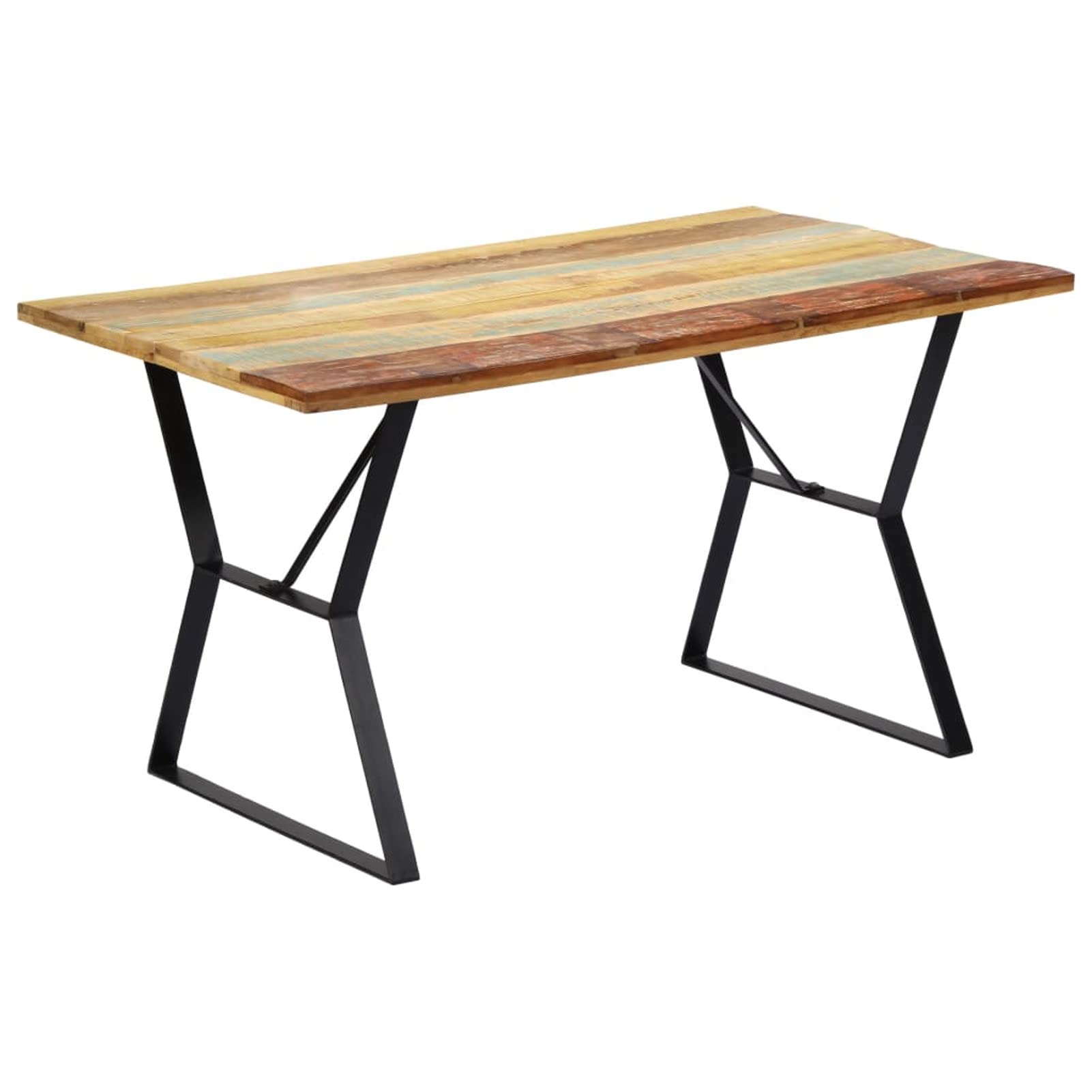 LAPOOH Table de Salle à Manger 140x80x76cm Bois de récupération Massif,Table de Salle à Manger,Table de Cuisine,Table à Manger Moderne