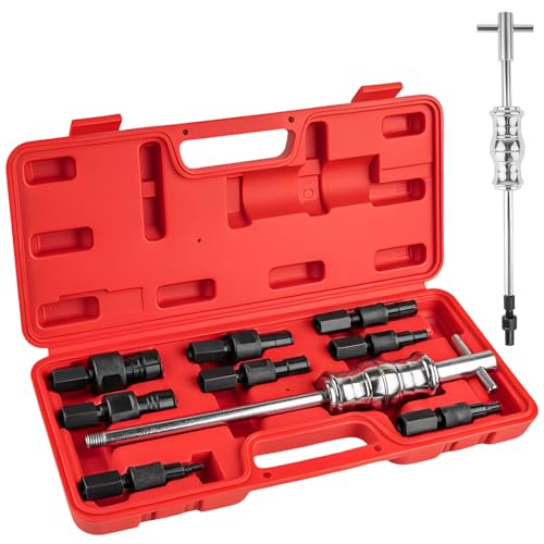 Reonite 9PCS Heavy-Duty Slide Hammer Puller Set 8-32MM Expandable Collets for Internal & Pilot Bearing Removal Complete Inner Bearing Extractor Kit with Storage Case Premium Mechanical Repair Tool