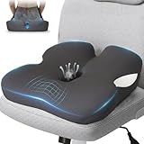 JarryStart 18.5' x 16.5' Extra Large Memory Foam Cushion, Tailbone Pain Relief Cushion for Long Sitting Soft Hip Support, Breathable X Large Donut Pillow Desk Chair Cushion for Office, Home, Driving