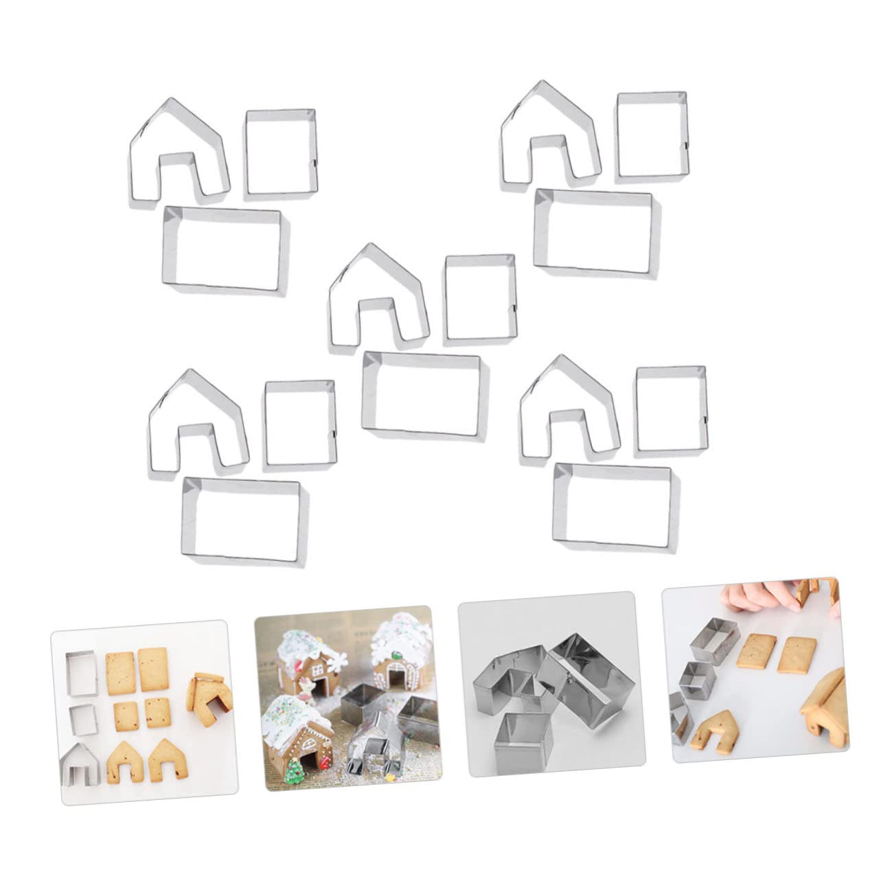 5 Ensembles Emporte Biscuit Noël Mini Maison Épices Moules DIY pour Cookies Découpe Pâte et Gâteaux Facile à Démouler Usage Polyvalent Fruits et Légumes