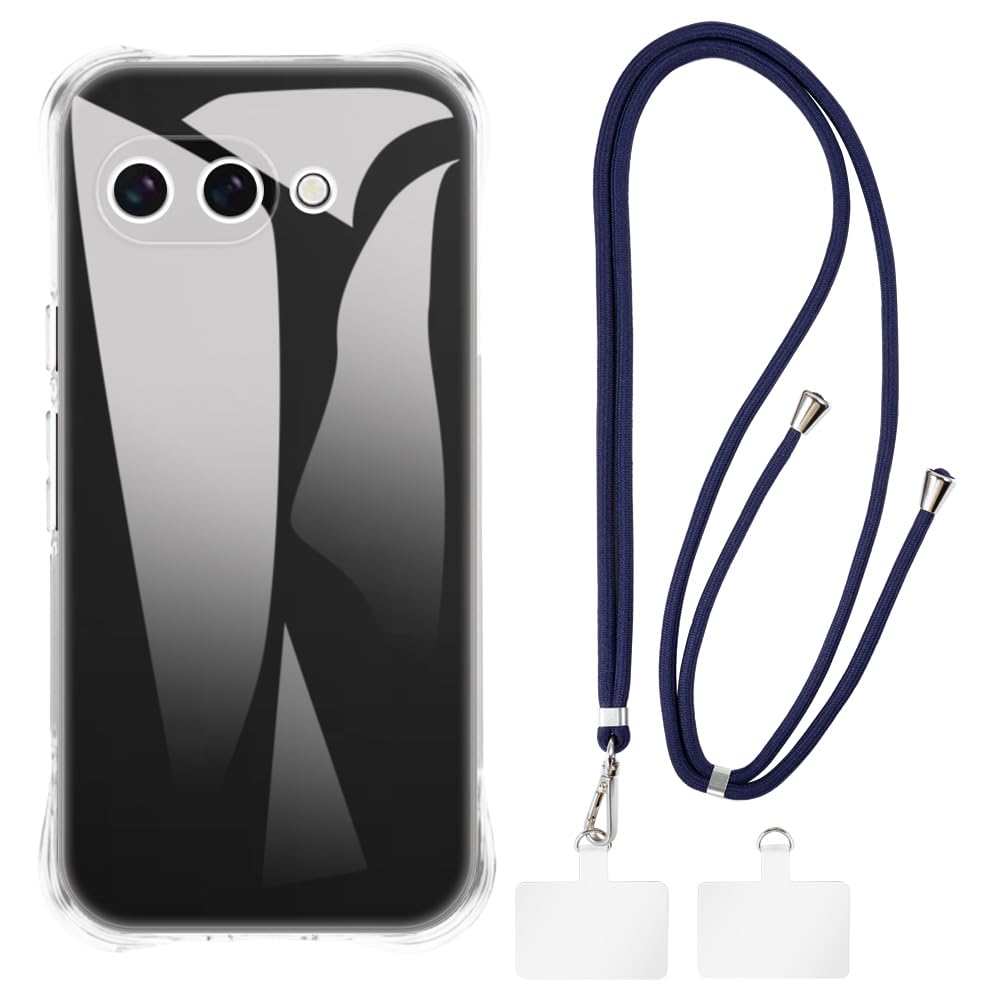 Coque Google Pixel 9A Avec Cordon - Étui Silicone Souple, Béquille, Emplacement Carte - Sangle Réglable, Protection Anti-chocs, Couleur YBG Vert